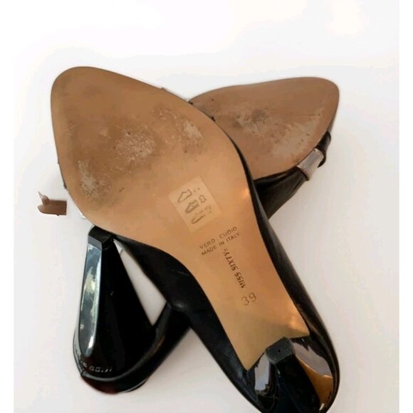 MISS SIXTY GENUINE LEATHER LOGO HEELS SIZE 39 or 8 - Picture 5 of 7